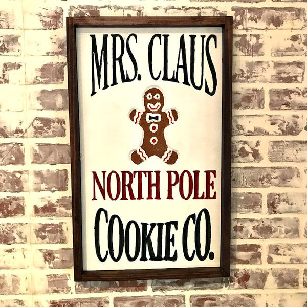 North Pole Cookies Engraved Sign